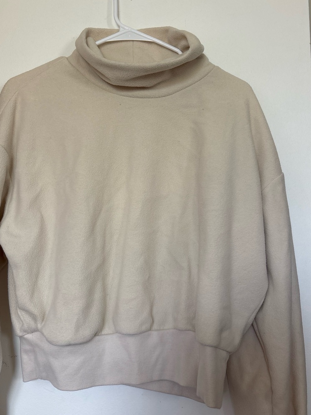 mockneck Fleece Sweater - Cream